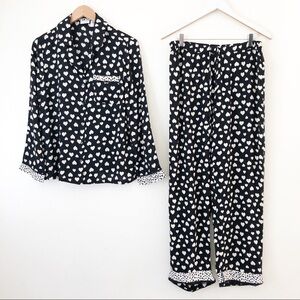 Tabitha Webb Heart Print Pajama 2 piece Set